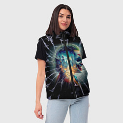 Женский жилет Джокер в мегаполисе - осколки, цвет: 3D-красный — фото 2