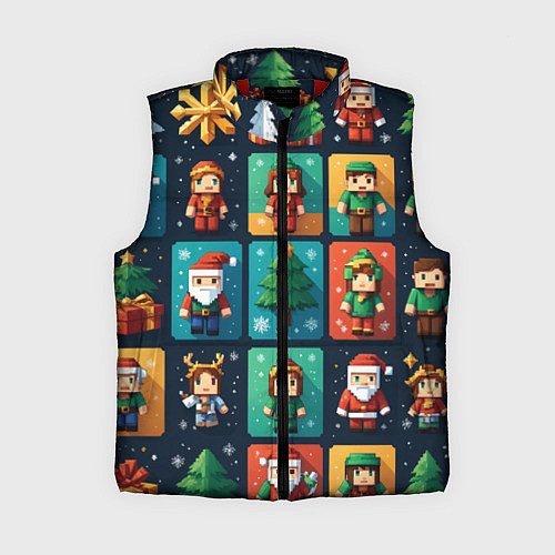 Женский жилет Minecraft с новогодний паттерн / 3D-Красный – фото 1
