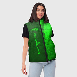 Женский жилет Counter-Strike 2 - green gradient по-вертикали, цвет: 3D-черный — фото 2