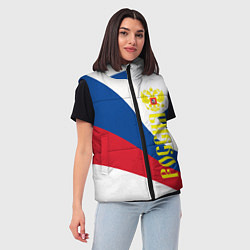Женский жилет Флаг России, паттерн, цвет: 3D-светло-серый — фото 2
