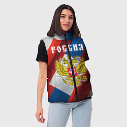 Женский жилет Цвета флага России, паттерн, цвет: 3D-светло-серый — фото 2