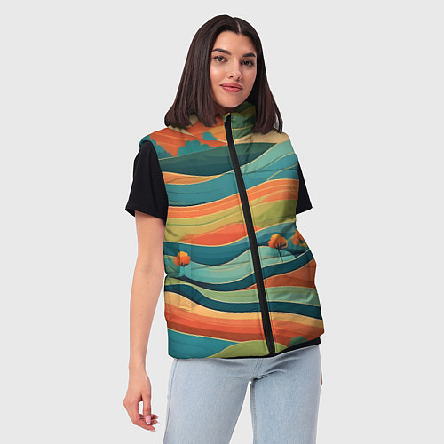 Женский жилет Поля луга / 3D-Светло-серый – фото 3