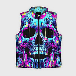 Женский жилет Cool skull sketch - blots, цвет: 3D-светло-серый