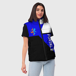 Женский жилет Portal geometry steel game, цвет: 3D-черный — фото 2
