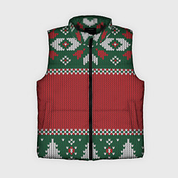 Женский жилет Knitted Christmas Pattern, цвет: 3D-черный