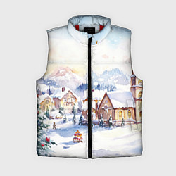 Женский жилет Новогодний снежный город