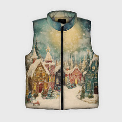 Женский жилет Милый новогодний городок