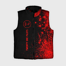 Женский жилет Twenty One Pilots - red gradient по-вертикали, цвет: 3D-черный