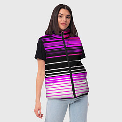 Женский жилет Разноцветные вертикальные линии, цвет: 3D-красный — фото 2