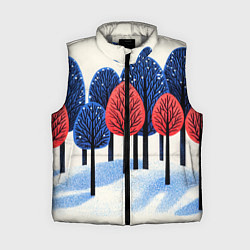 Женский жилет Красно-синие елки