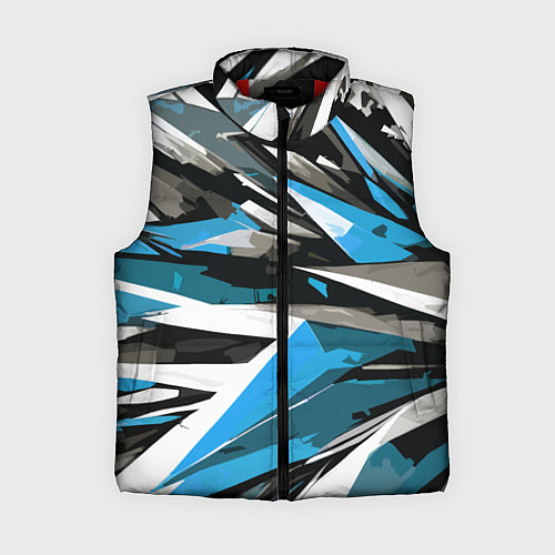 Женский жилет Чёрно-сине-белая абстракция / 3D-Красный – фото 1