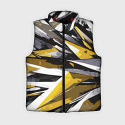 Женский жилет Чёрно-жёлто-белая абстракция, цвет: 3D-красный