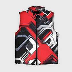 Женский жилет Красно-белый техно паттерн