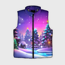 Женский жилет Новогоднее настроение зимний пейзаж