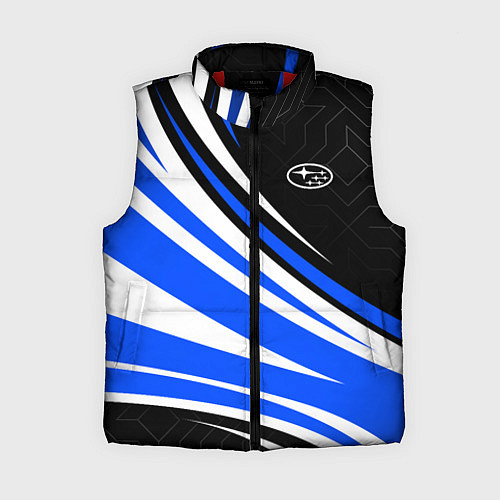 Женский жилет Субару - бело-синий / 3D-Красный – фото 1