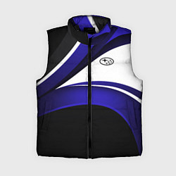 Женский жилет Субару - белая волна, цвет: 3D-черный