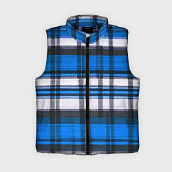 Женский жилет Сине-белая ткань в клетку, цвет: 3D-черный