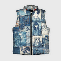 Женский жилет Персонажи аниме на пэчворк, цвет: 3D-красный