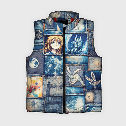 Женский жилет Аниме микс и пэчворк / 3D-Красный – фото 1