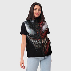 Женский жилет Веном и Карнаж, цвет: 3D-черный — фото 2