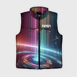 Женский жилет Spaceship in the neon cosmos - nasa, цвет: 3D-красный