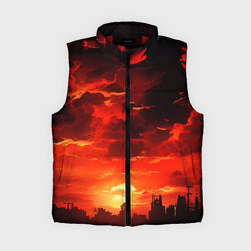 Женский жилет Багровый апокалиптический закат / 3D-Красный – фото 1