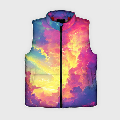 Женский жилет Розовые облака на синем небе / 3D-Красный – фото 1