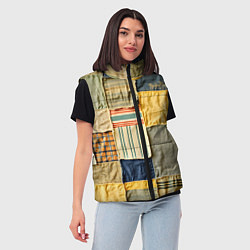 Женский жилет Пэчворк в желтых оттенках, цвет: 3D-черный — фото 2