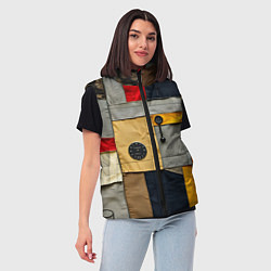 Женский жилет Ретро пэчворк, цвет: 3D-черный — фото 2