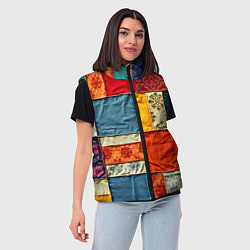 Женский жилет Пэчворк из ярких тканей, цвет: 3D-черный — фото 2