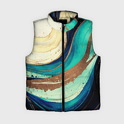 Женский жилет Смешение золота и бирюзовых красок