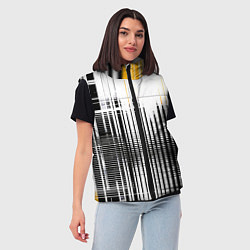 Женский жилет Жёлто-чёрный гранж на белом фоне, цвет: 3D-красный — фото 2