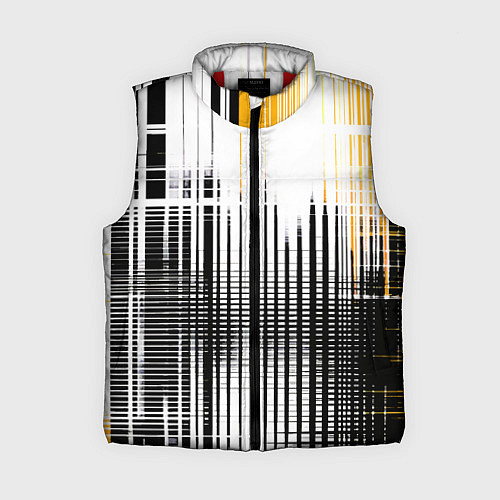 Женский жилет Жёлто-чёрный гранж на белом фоне / 3D-Красный – фото 1