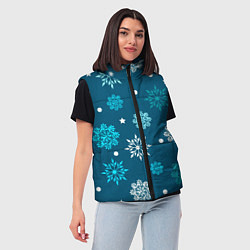 Женский жилет Резные снежинки, цвет: 3D-черный — фото 2