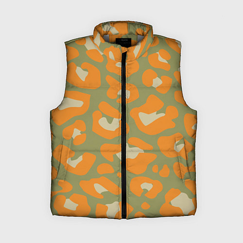 Женский жилет Рыже-зеленый леопардовый / 3D-Светло-серый – фото 1