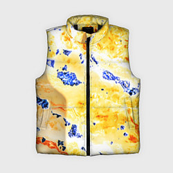 Женский жилет Сине-золотая абстракция, цвет: 3D-черный