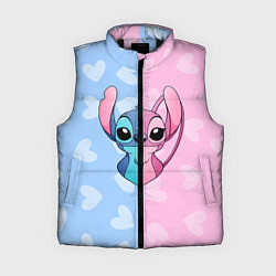 Женский жилет Стич и Ангел, цвет: 3D-черный