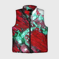 Женский жилет Голубой минерал в красном камне, цвет: 3D-красный