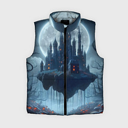 Женский жилет Замок Дракулы и неоновые грибы - нейроарт фантазия
