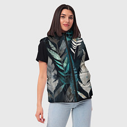 Женский жилет Перья и листья, цвет: 3D-черный — фото 2