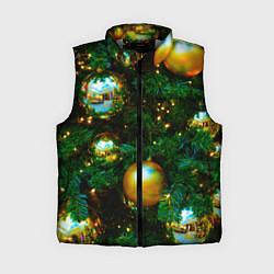 Женский жилет Новогодние украшения на ветках, цвет: 3D-светло-серый