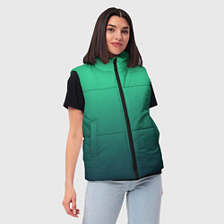 Женский жилет Градиент тихоокеанский зелёный, цвет: 3D-светло-серый — фото 2