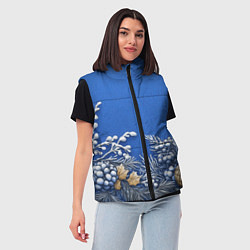 Женский жилет Новогодние веточки, цвет: 3D-светло-серый — фото 2