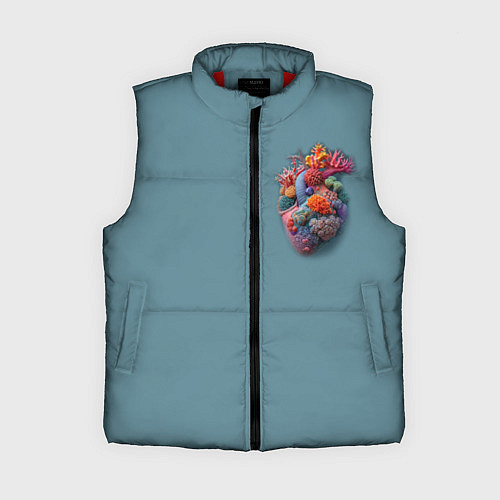 Женский жилет Яркое сердце из кораллов в морском стиле / 3D-Красный – фото 1