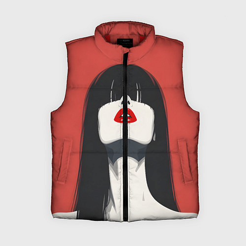 Женский жилет Девушка на красном фоне / 3D-Красный – фото 1