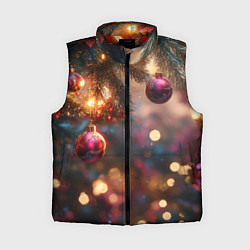 Женский жилет Фиолетовые новогодние шары