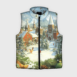 Женский жилет Фон рождества, цвет: 3D-светло-серый