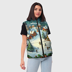 Женский жилет Каникулы нового года, цвет: 3D-красный — фото 2