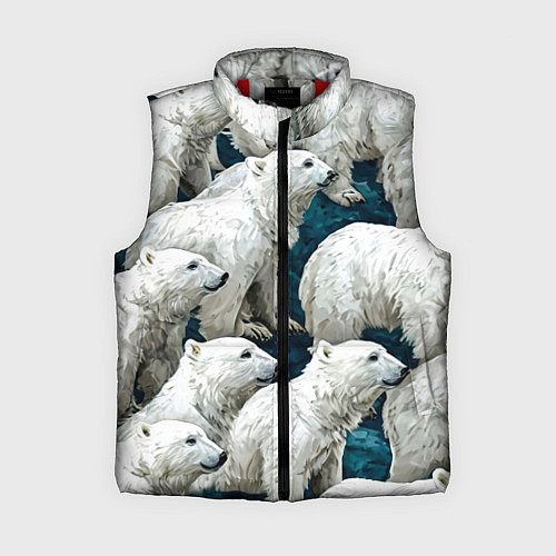 Женский жилет Свора белых медведей / 3D-Красный – фото 1