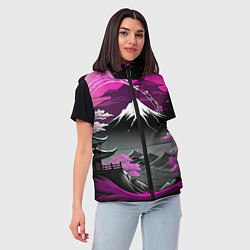 Женский жилет Япония природа в коллаже, цвет: 3D-светло-серый — фото 2